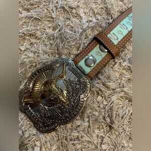Western Cactus Belt with Bull Skull Buckle - New without tags.